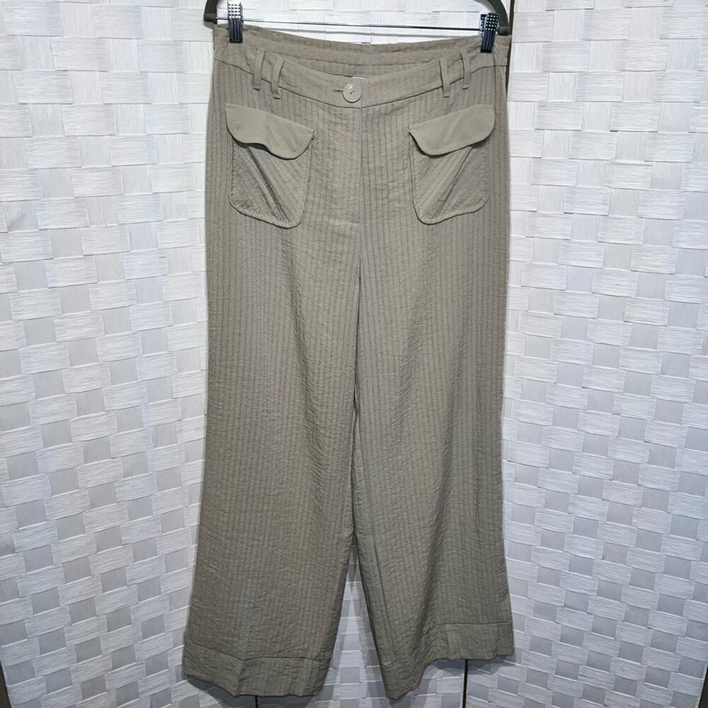 Soft Surroundings Boho Beachy Wide Leg Pants Size Medium Soft Rayon Nylon Blend